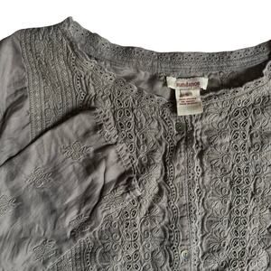 Sundance Women’s Blouse Small Embroidered Lavender Gray Lace Boho Romantic
